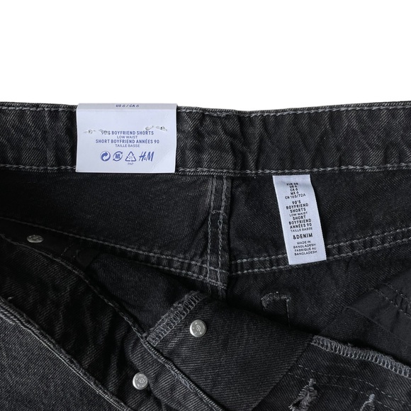 NWT H&M black jean shorts. size: 6 - Picture 5 of 5